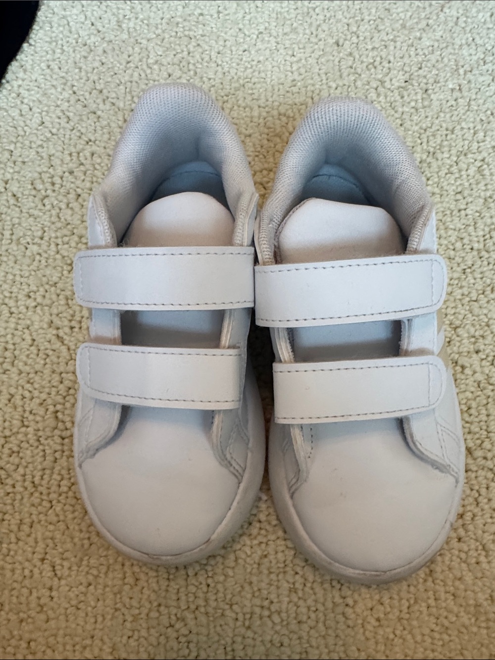 adidas Kids White Velcro Strap Sneakers
